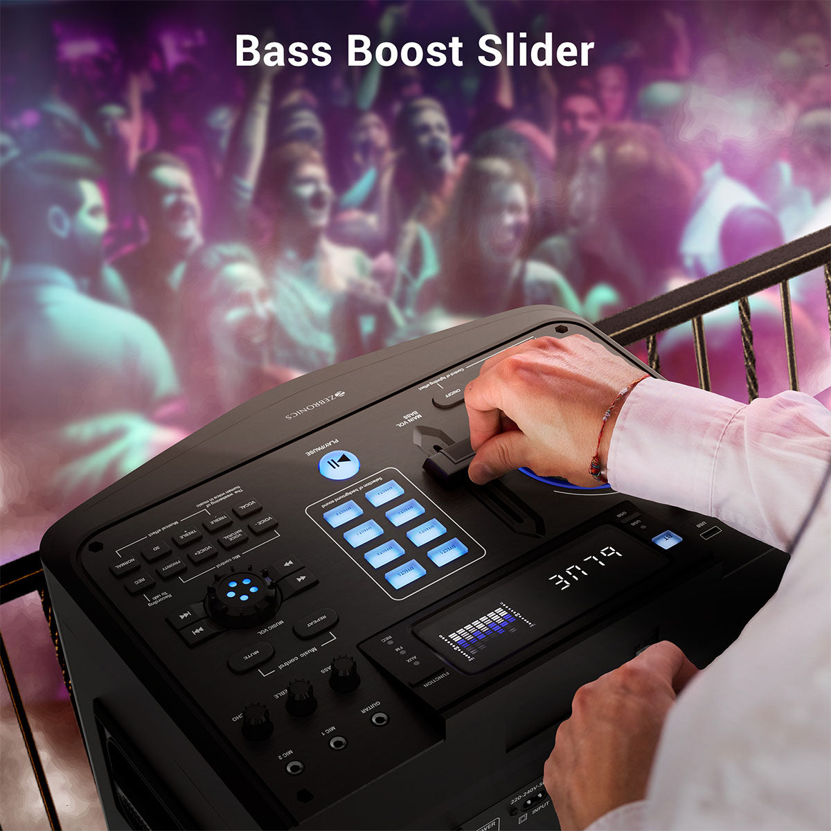 Zeb-Thrum - DJ Speakers - Zebronics - Bass Boost slider