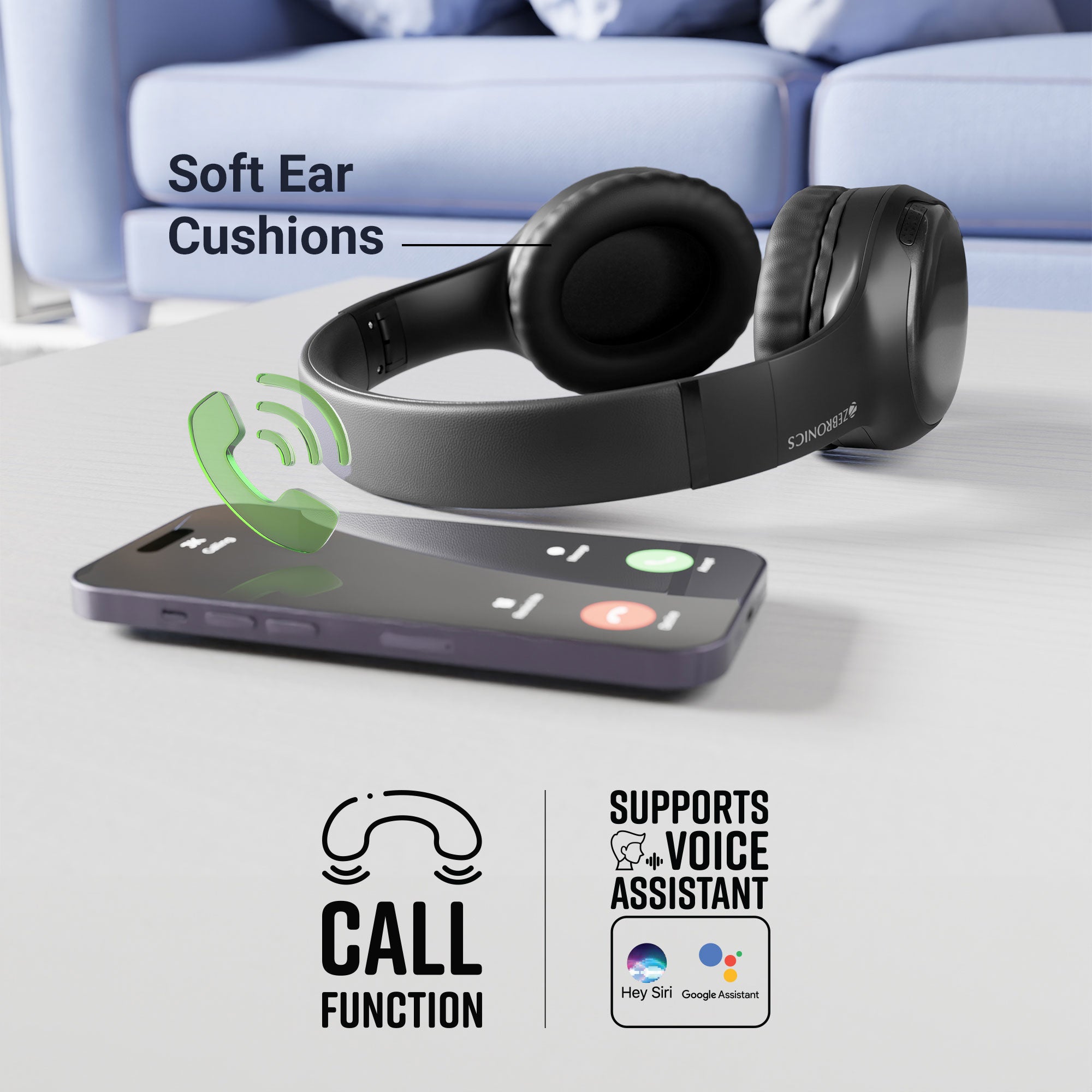 Zeb-Thundermax - Wireless Headphone - Zebronics - Call function