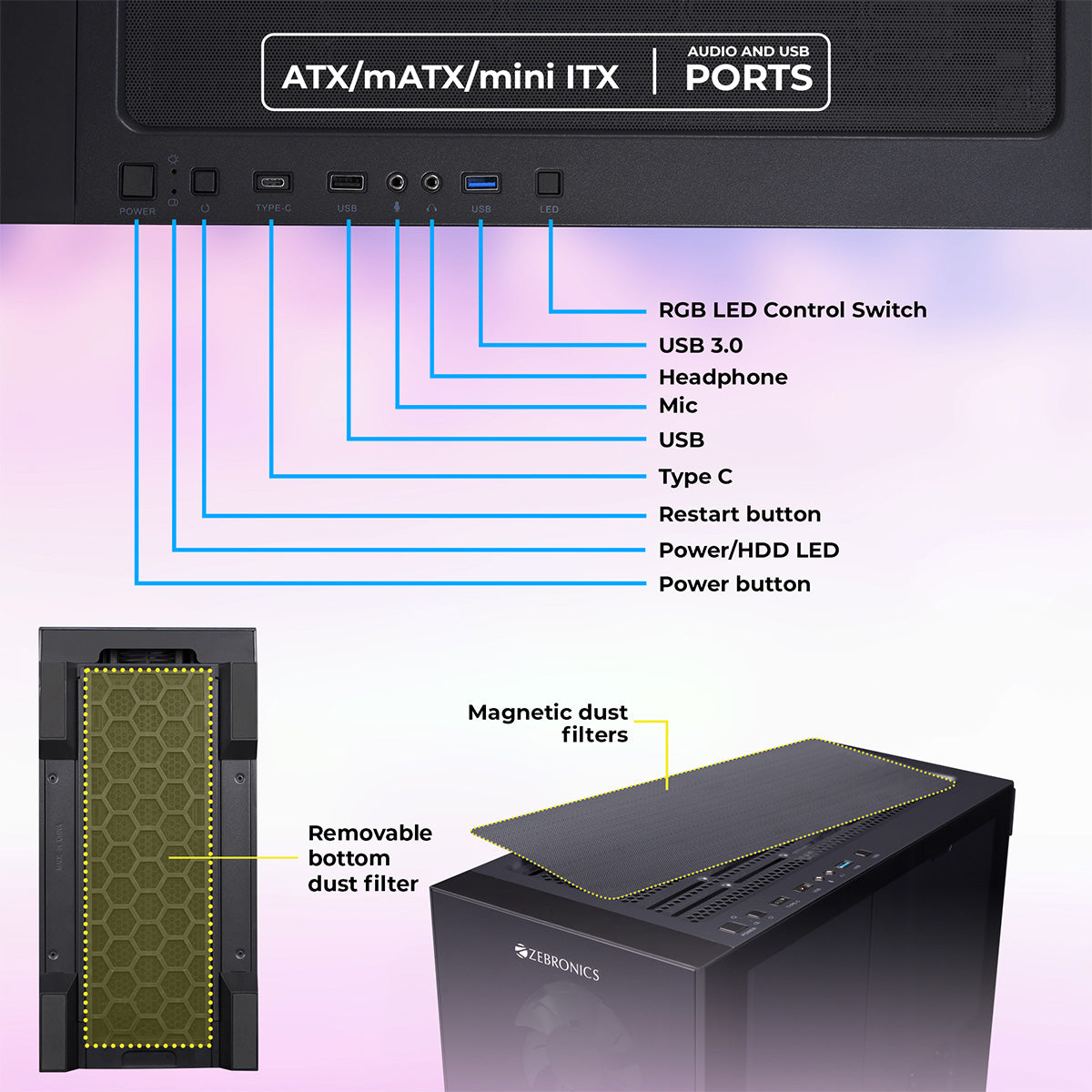 Zeb-Titan - Gaming Chassis - Zebronics