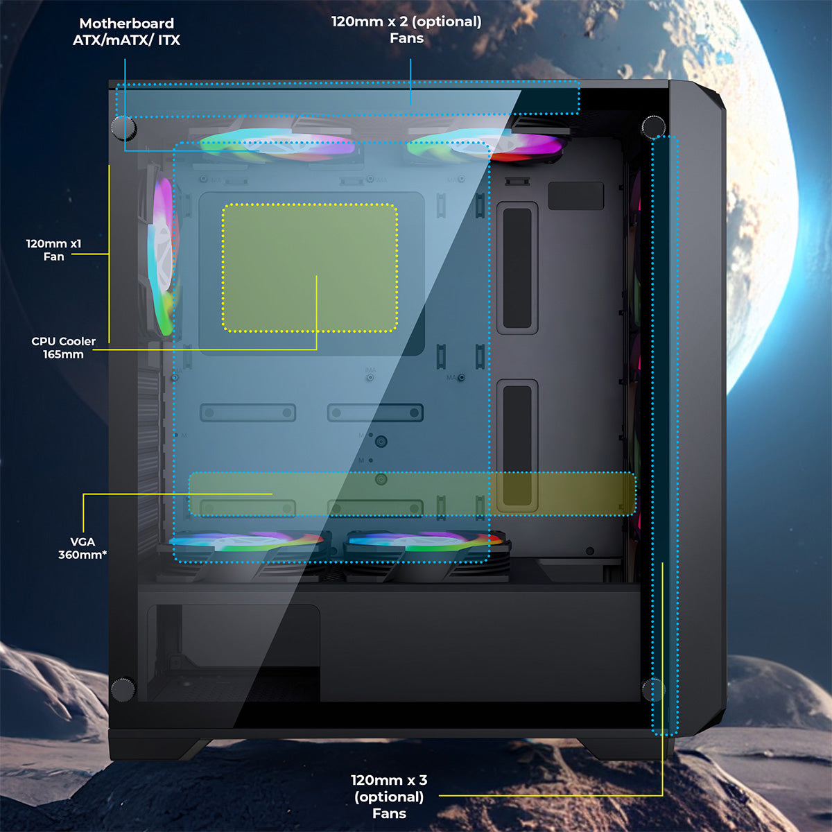 Zeb-Voxel - Gaming Cabinet - Zebronics