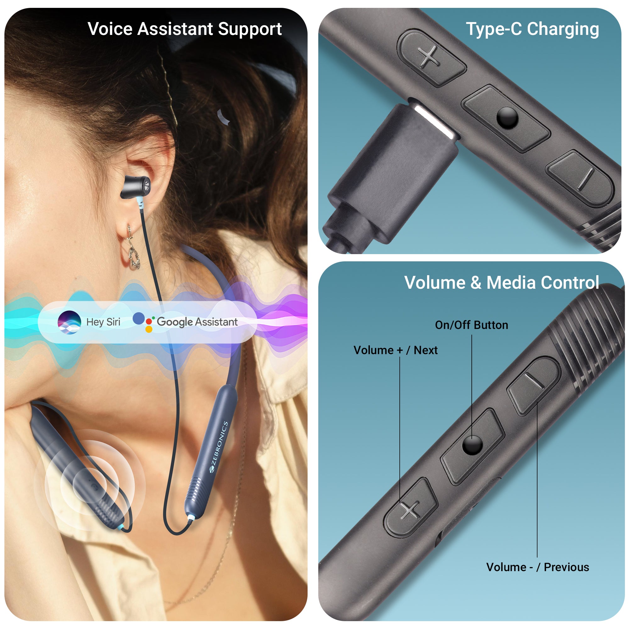 Zebronics - Zeb Yoga 111 - Wireless Neckband Earphone