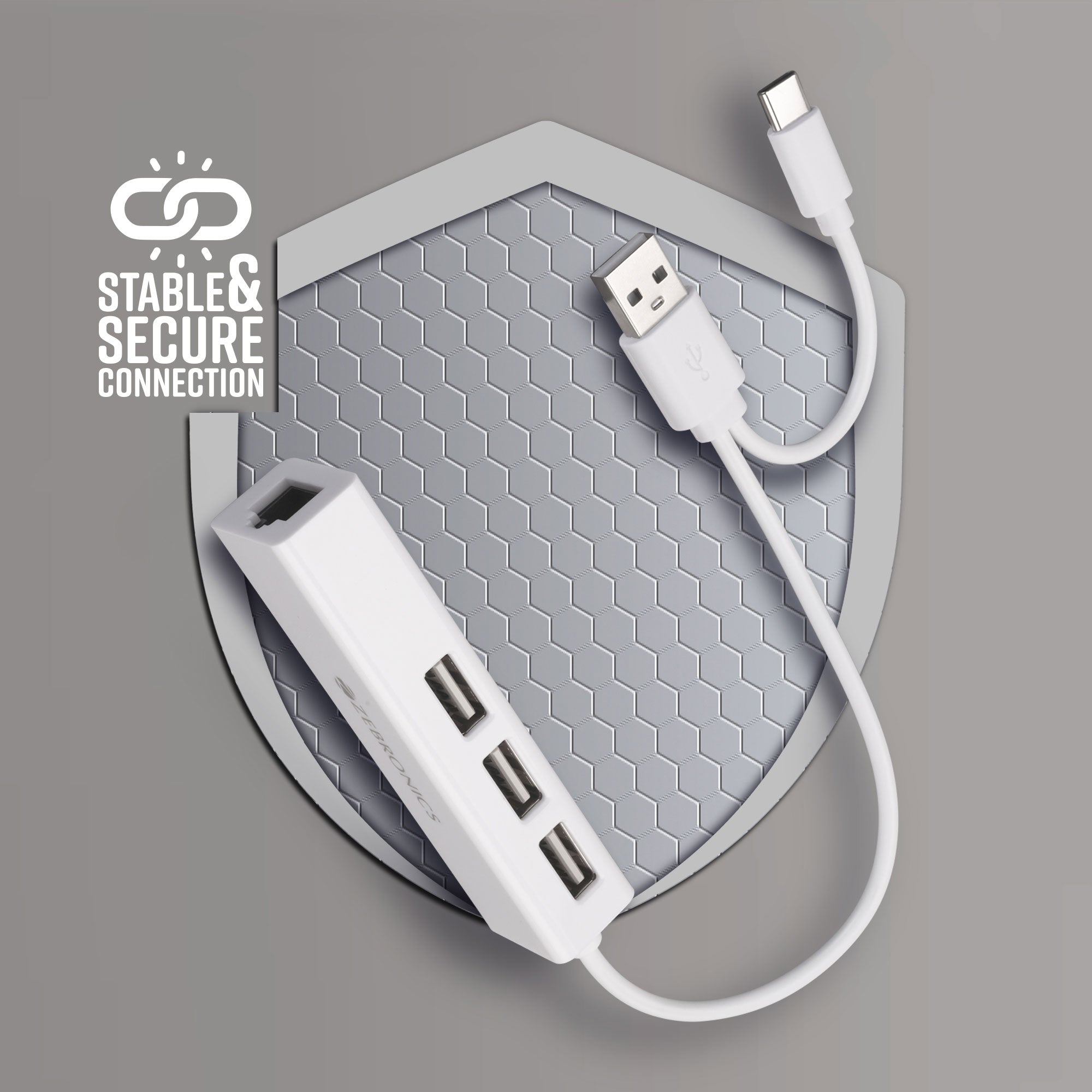 ZEB-TA200UR - 4 in 1 USB / Type C Multiport Hub - Zebronics
