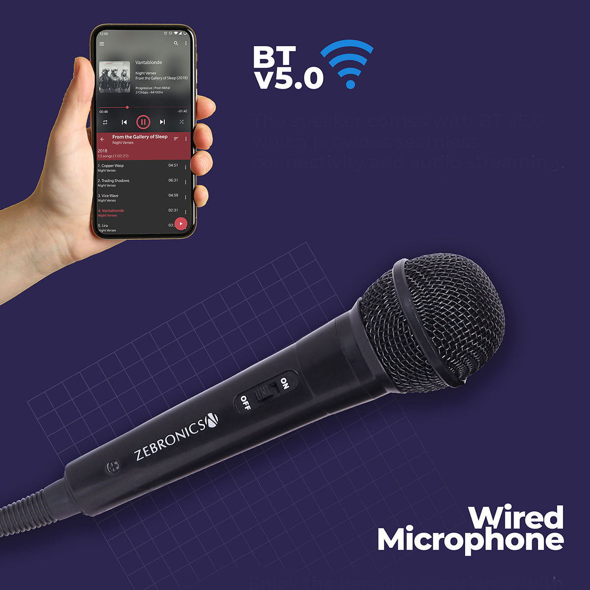 Zeb-Legend - Tower Speaker - Zebronics - BTv5.0 - Wired microphone