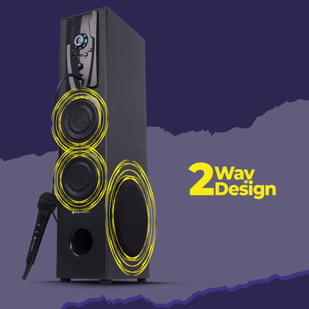 Zeb-Legend - Tower Speaker - Zebronics - 2 way design