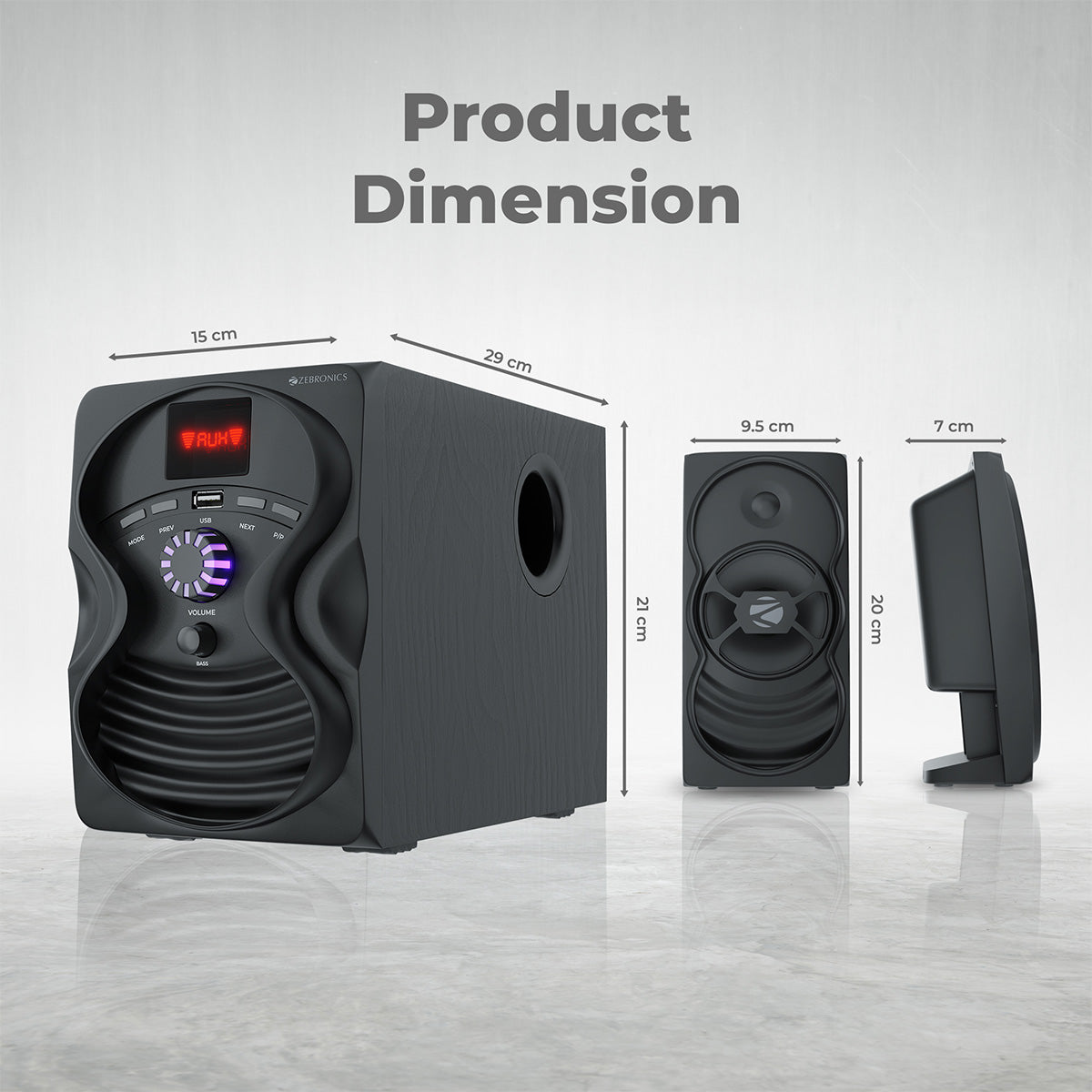 Zeb-Omega - 7.1 Speaker - Zebronics - Dimension