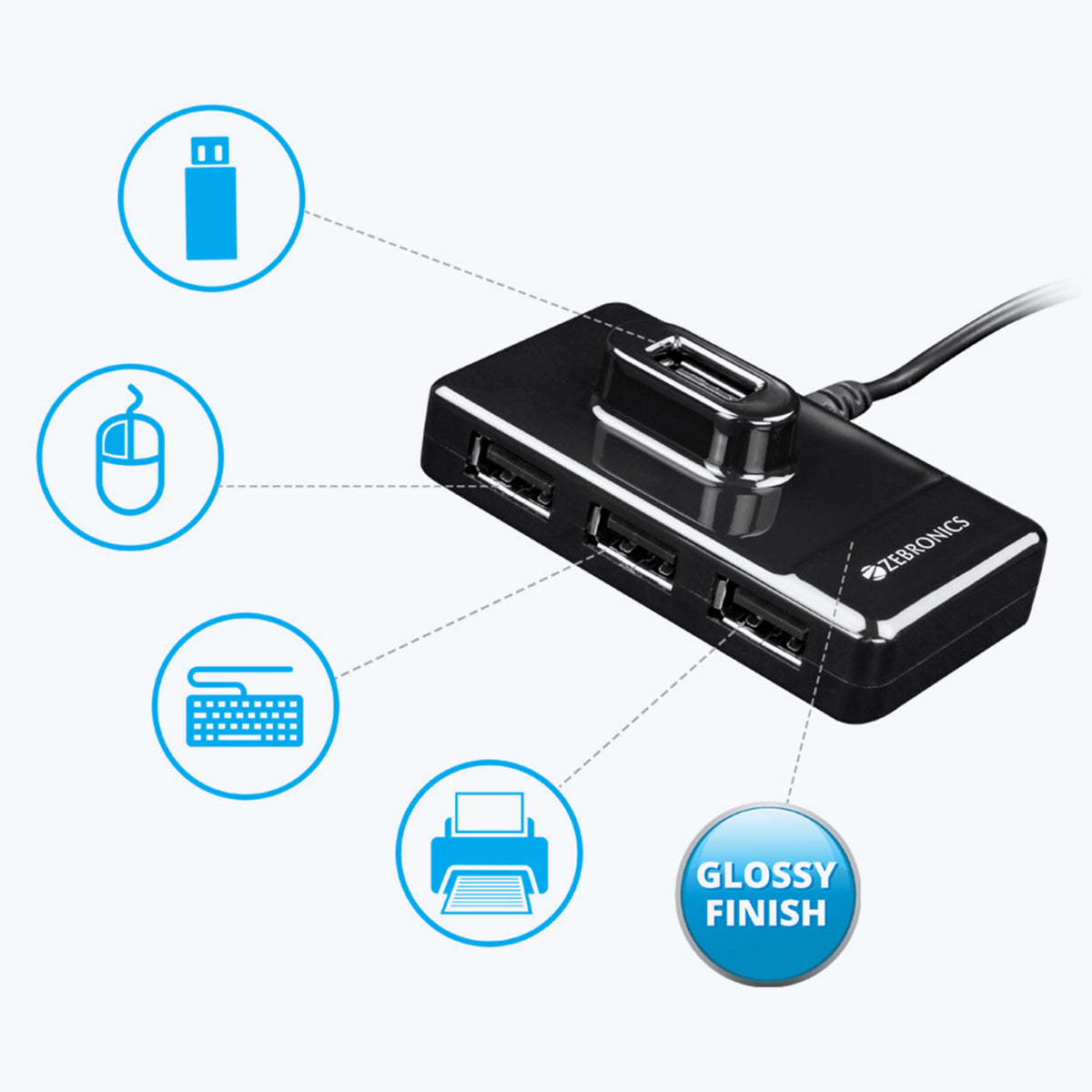 Zeb-100HB - USB Hubs - Zebronics