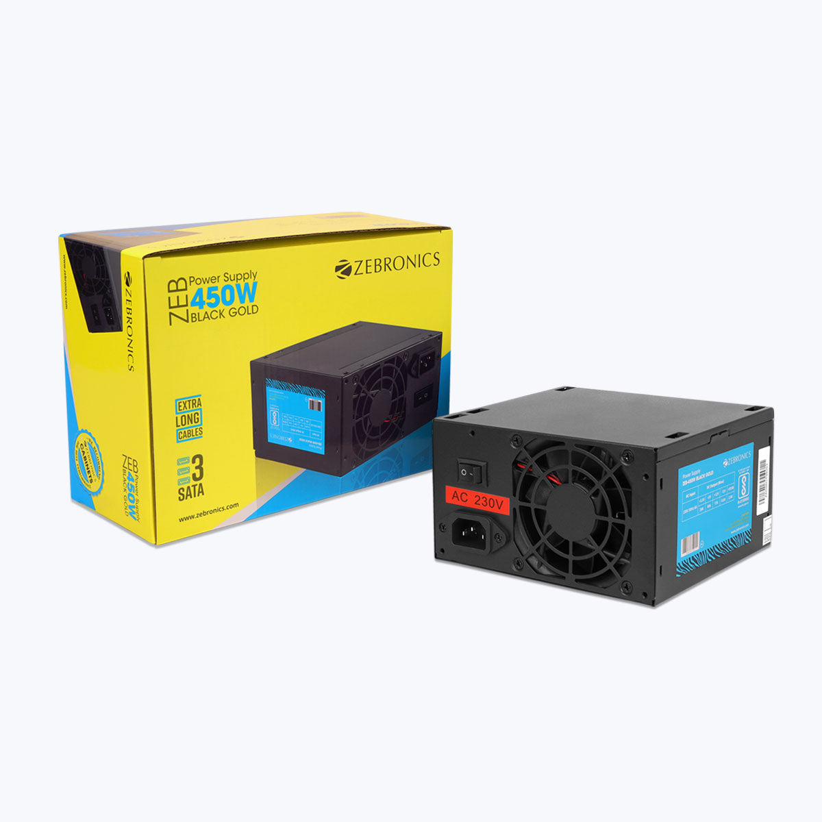 Zeb-450W (Black Gold) - Powerr Supply - Zebronics