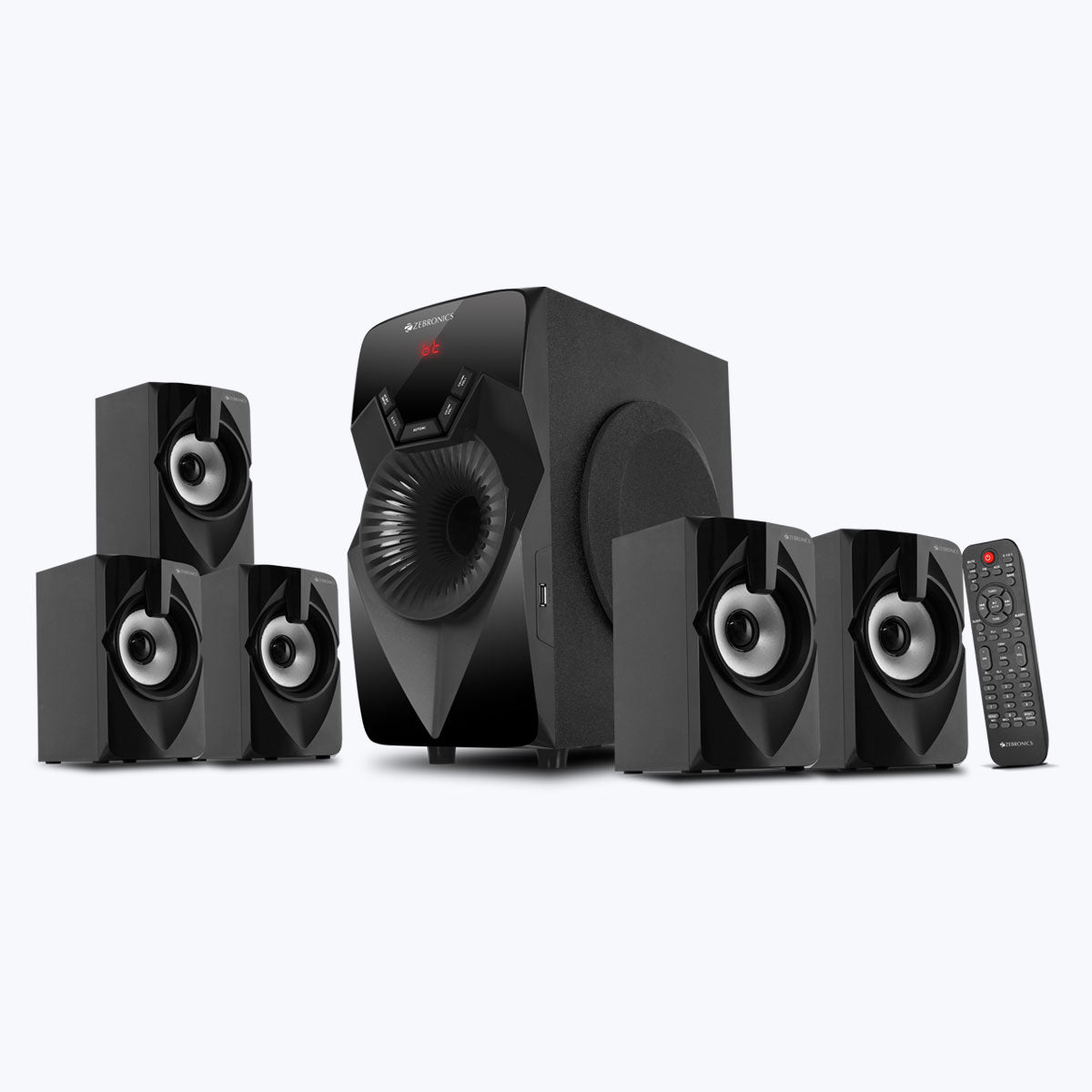 ZEB-BT6593RUCF - 5.1 Speakers - Zebtronics - subwoofer with 5 satellites and remote control
