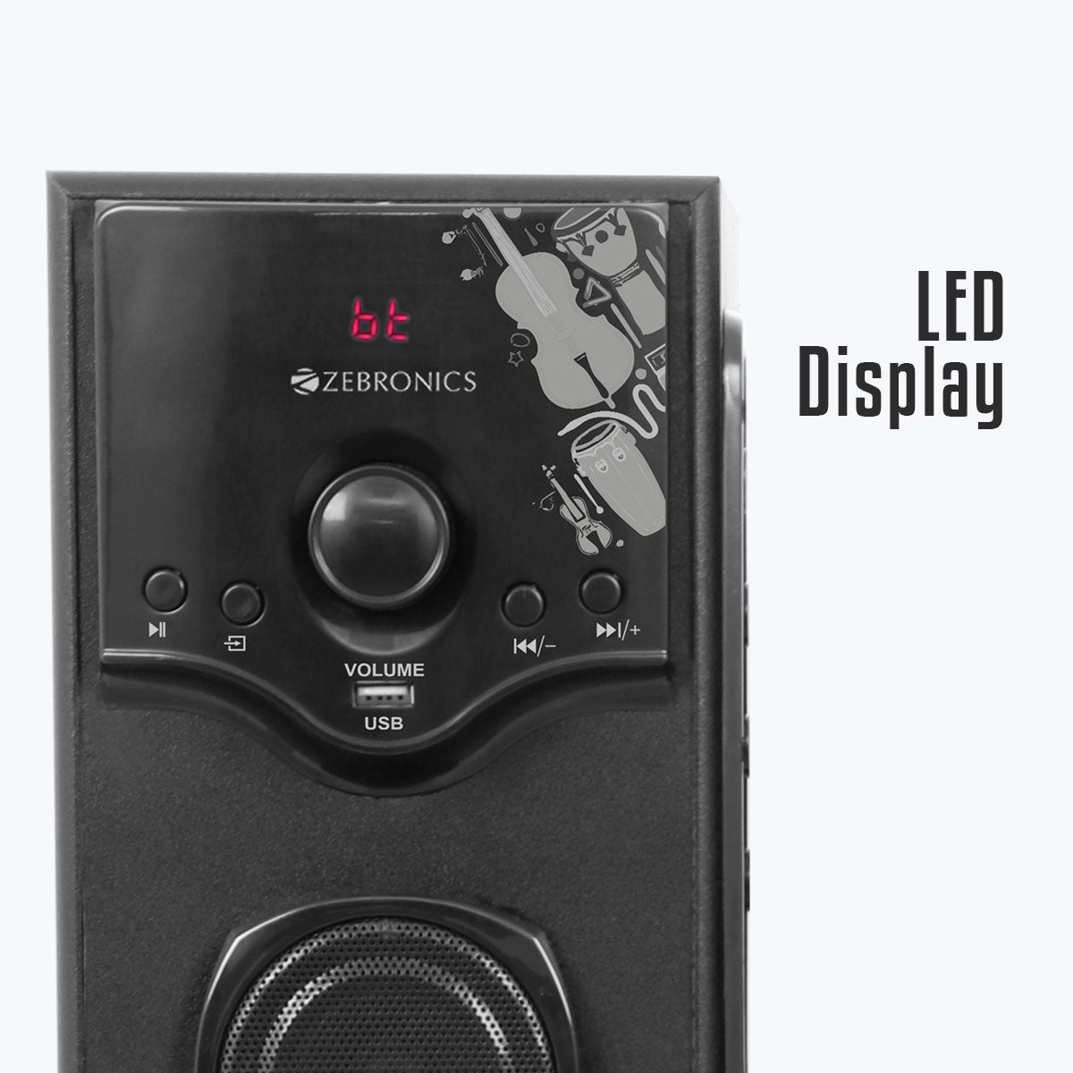 ZEB-BT808RUCF - Tower Speaker - Zebronics - LED display