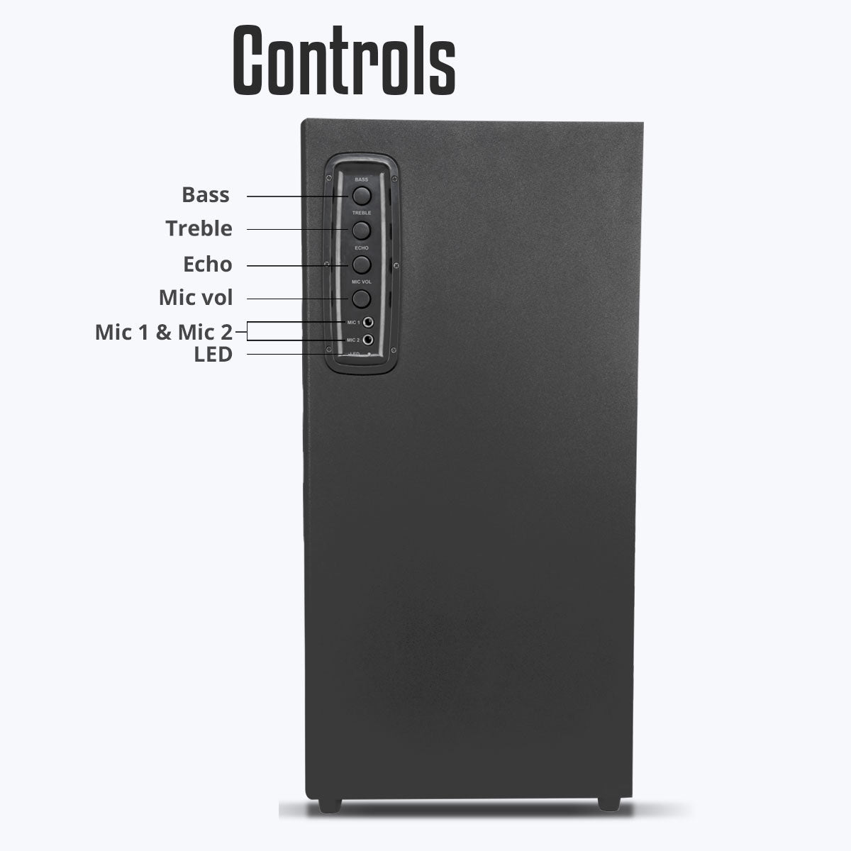ZEB-BT808RUCF - Tower Speaker - Zebronics - controls
