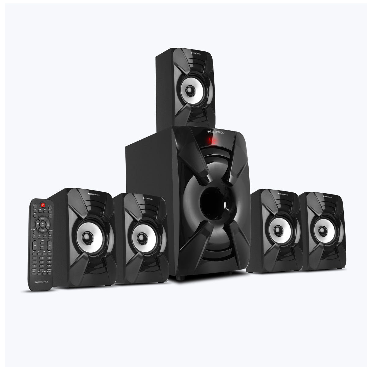 ZEB-BT8590RUCF  - 5.1 Speakers - Zebronics - subwoofer with 5 satellites and remote