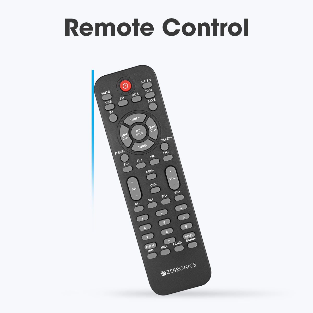 ZEB-BT8590RUCF  - 5.1 Speakers - Zebronics - remote control
