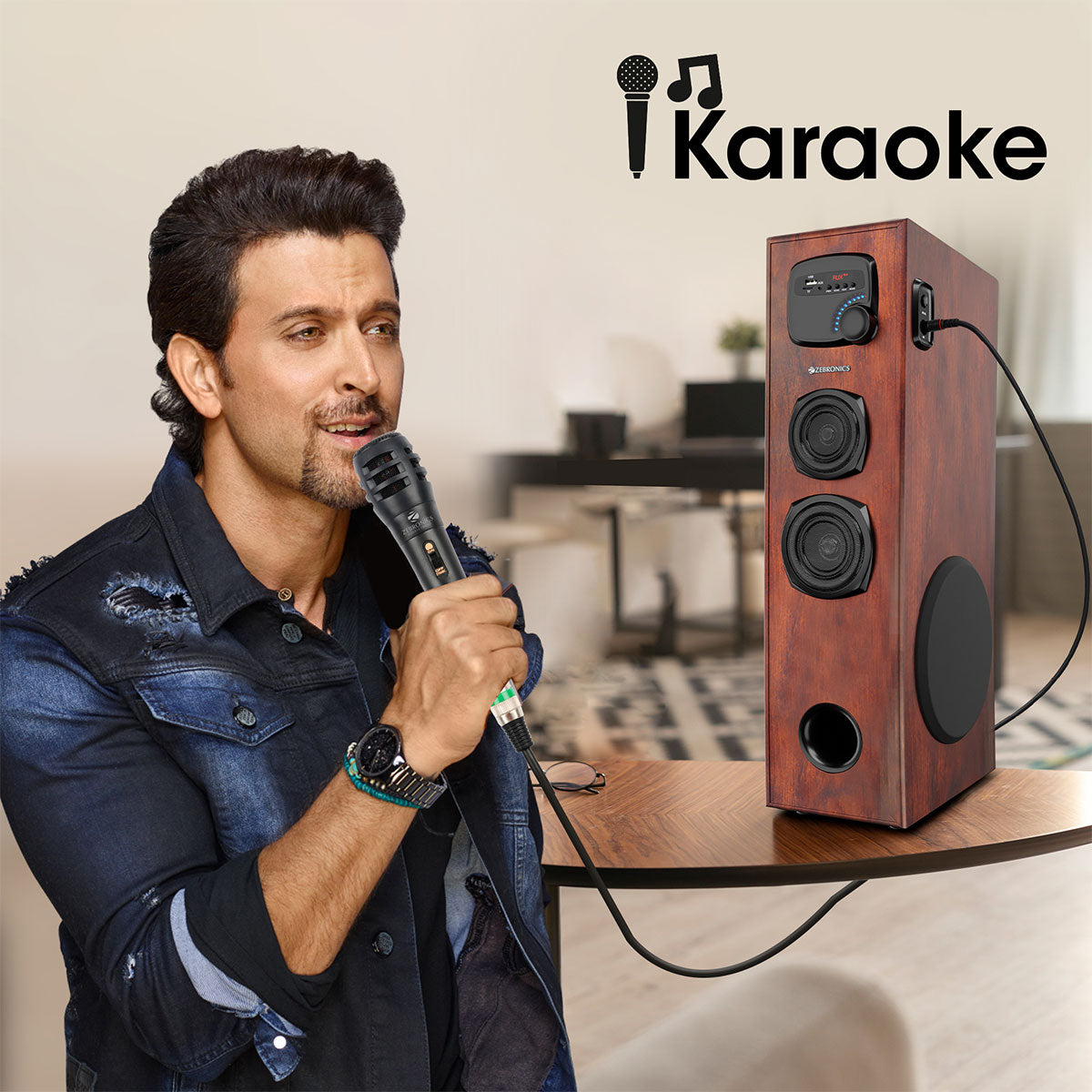 Zebronics BT909RUCF - Tower Speaker - karaoke