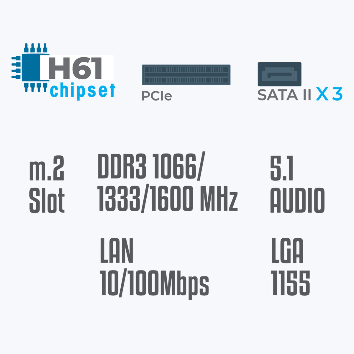Zeb-H61M2 - Motherboard - Zebronics