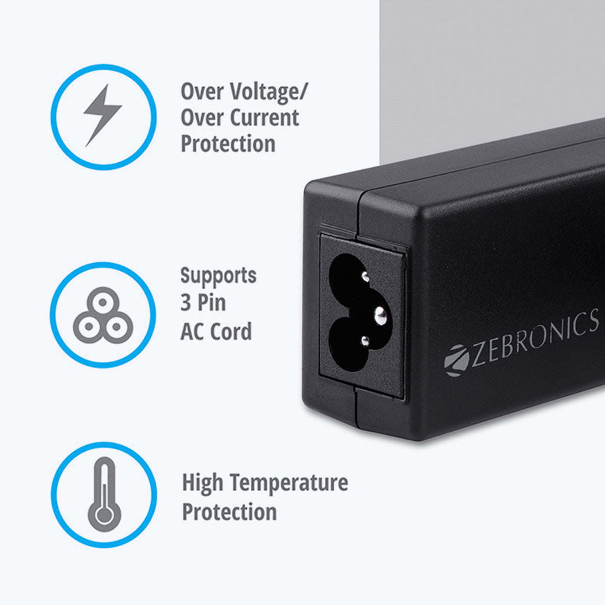 Zeb-LA401719030H - Laptop AC adapter - Zebronics