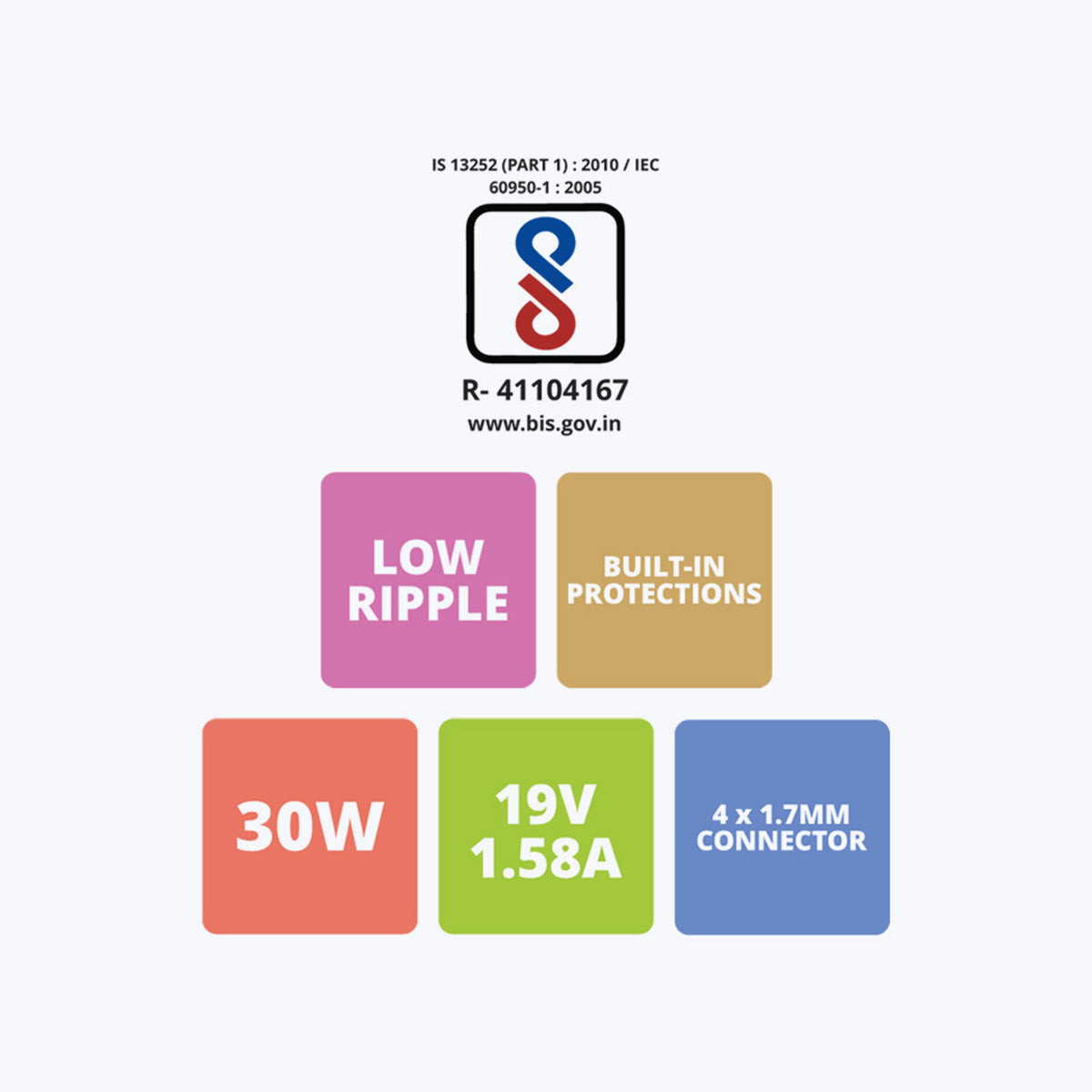 Zeb-LA401719030H - Laptop AC adapter - Zebronics