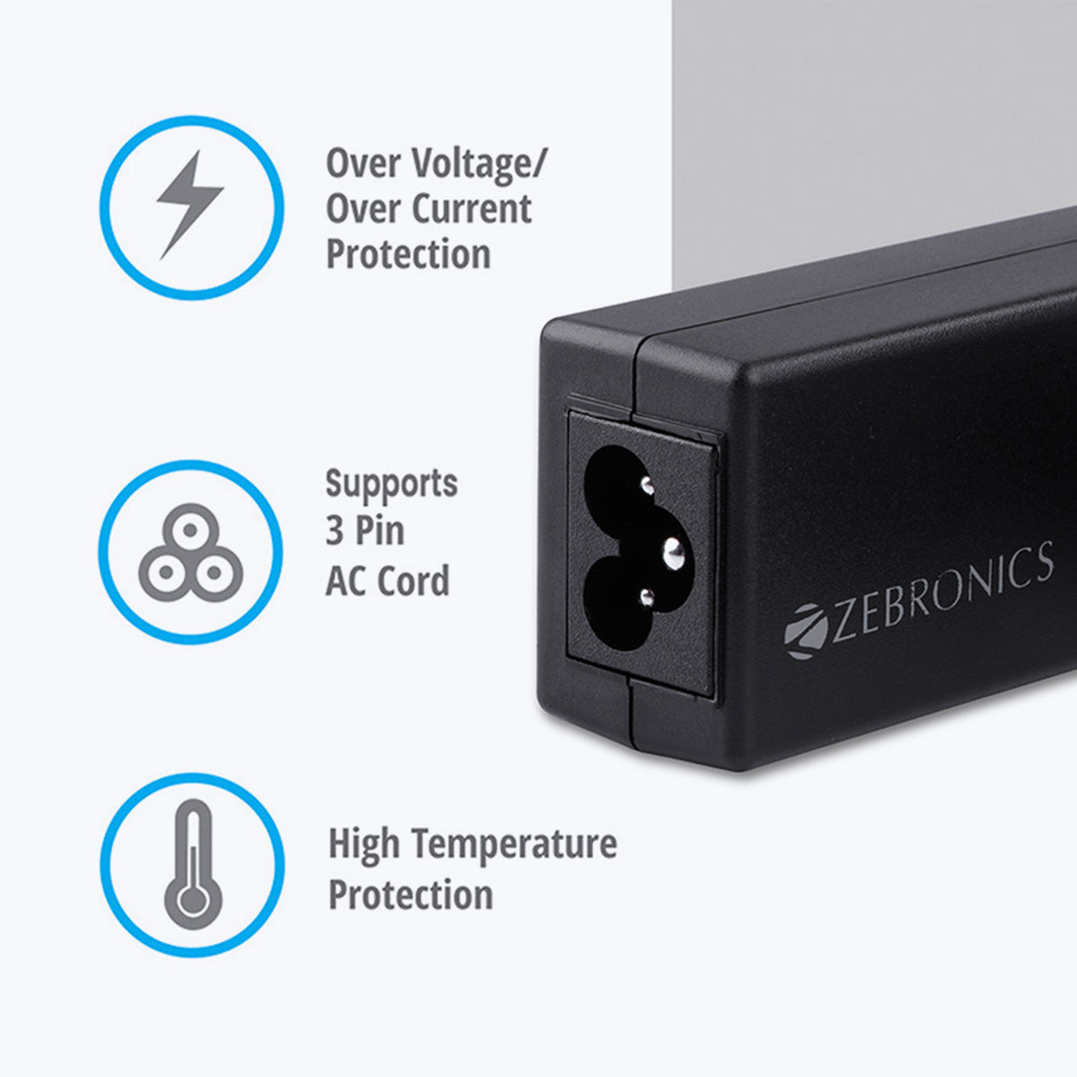 Zeb-LA401720045L - Laptop AC adapter - Zebronics