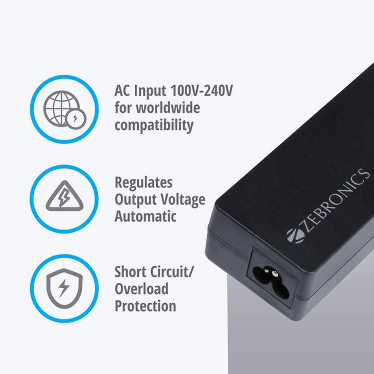 Zeb-LA453019590H - Laptop AC adapter - Zebronics