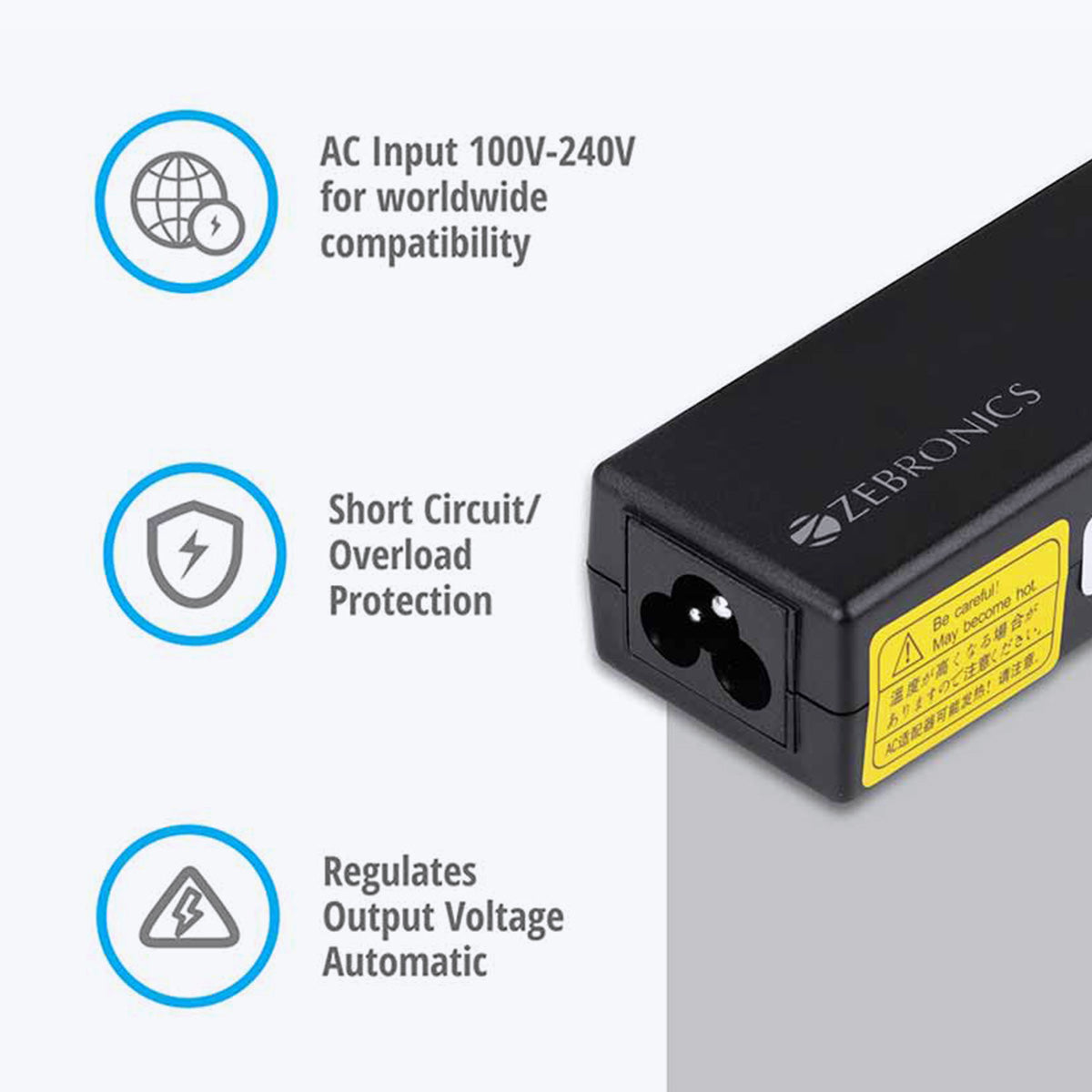 Zeb-LA481718565H - Laptop AC adapter - Zebronics