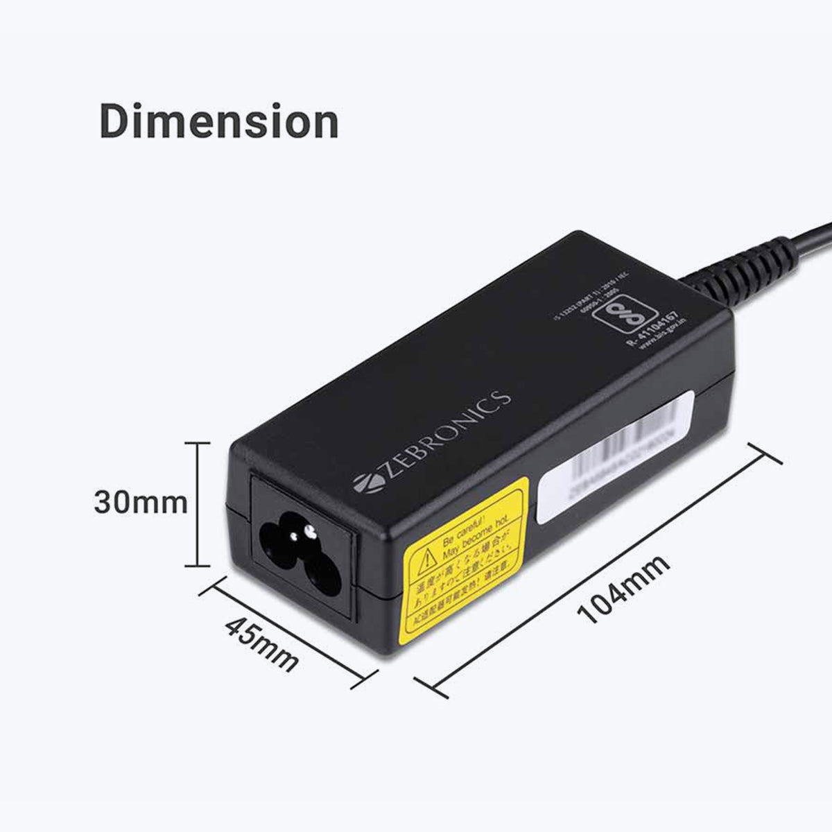 Zeb-LA481718565H - Laptop AC adapter - Zebronics
