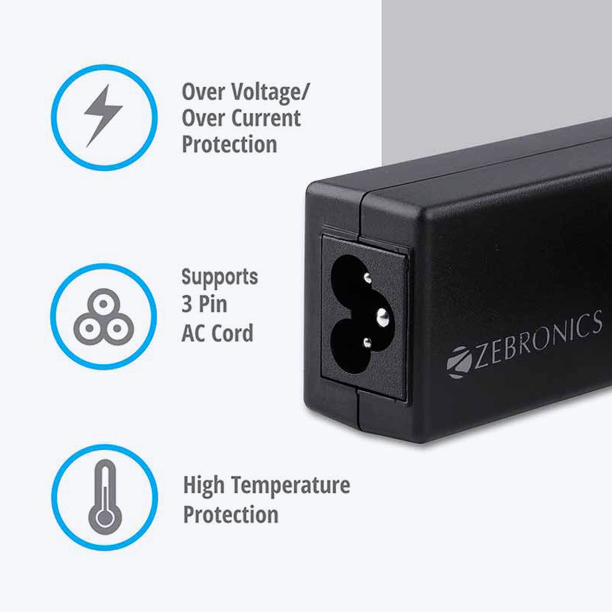Zeb-LA551719030AC - Laptop AC adapter - Zebronics