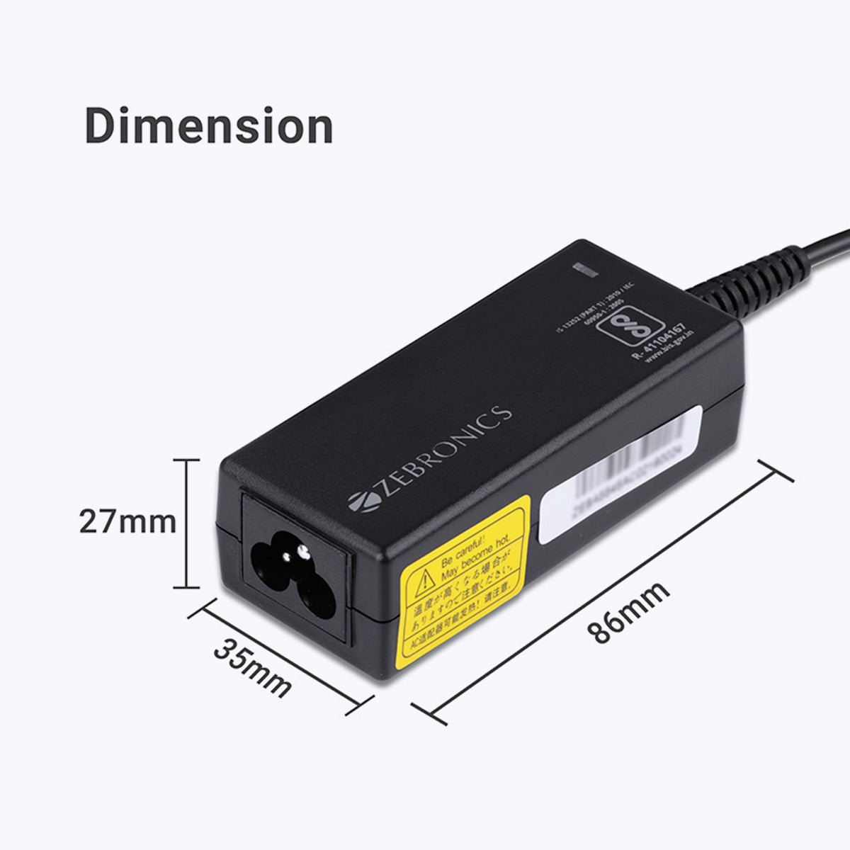Zeb-LA551719045AC- Laptop AC adapter - Zebronics
