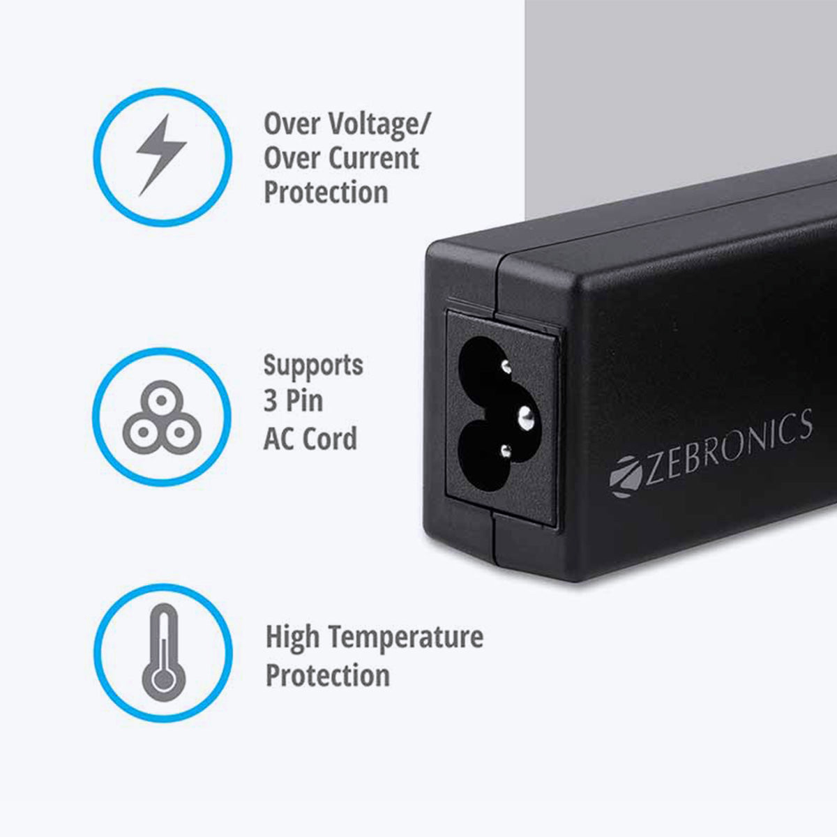 Zeb-LA552520065L - Laptop AC adapter - Zebronics