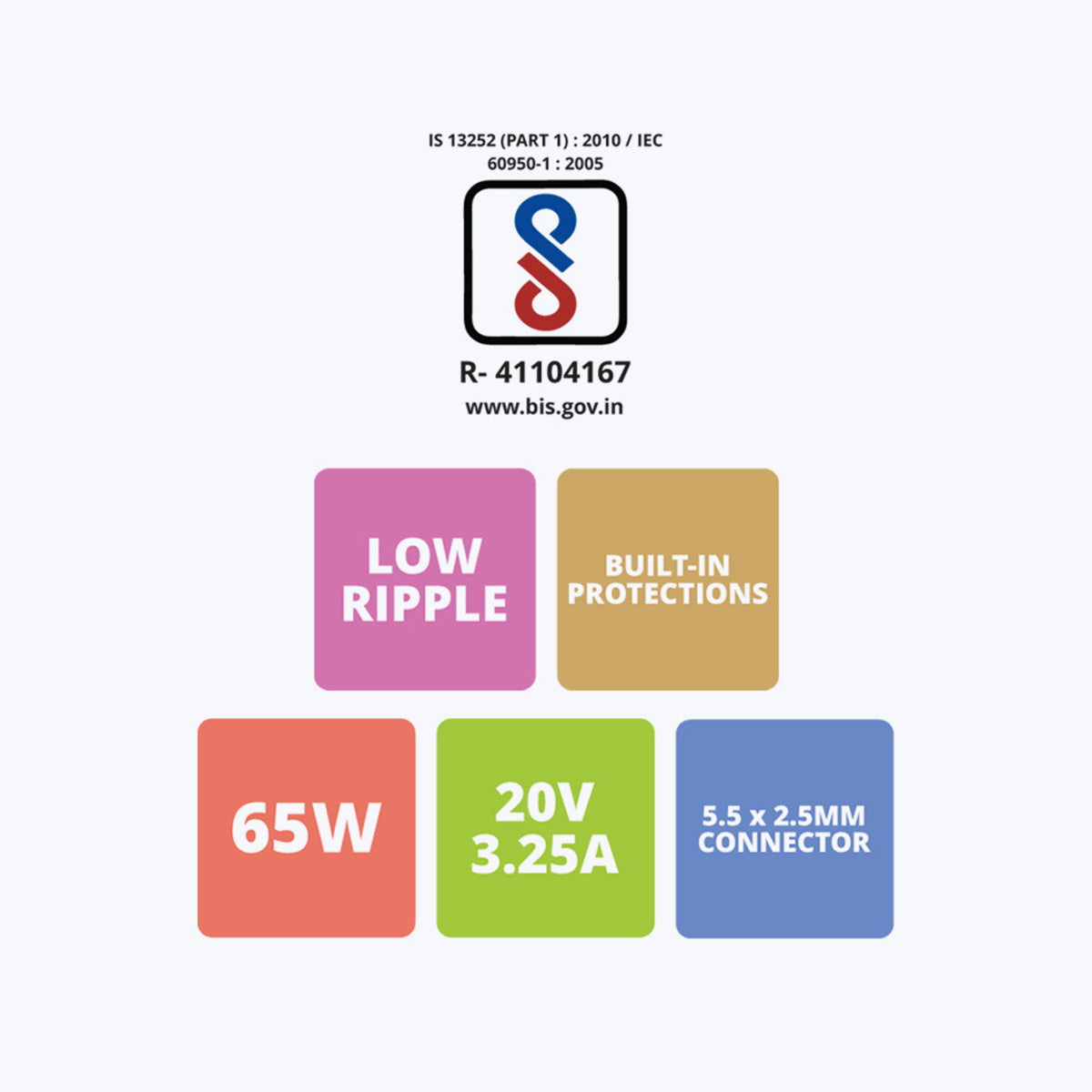 Zeb-LA552520065L - Laptop AC adapter - Zebronics