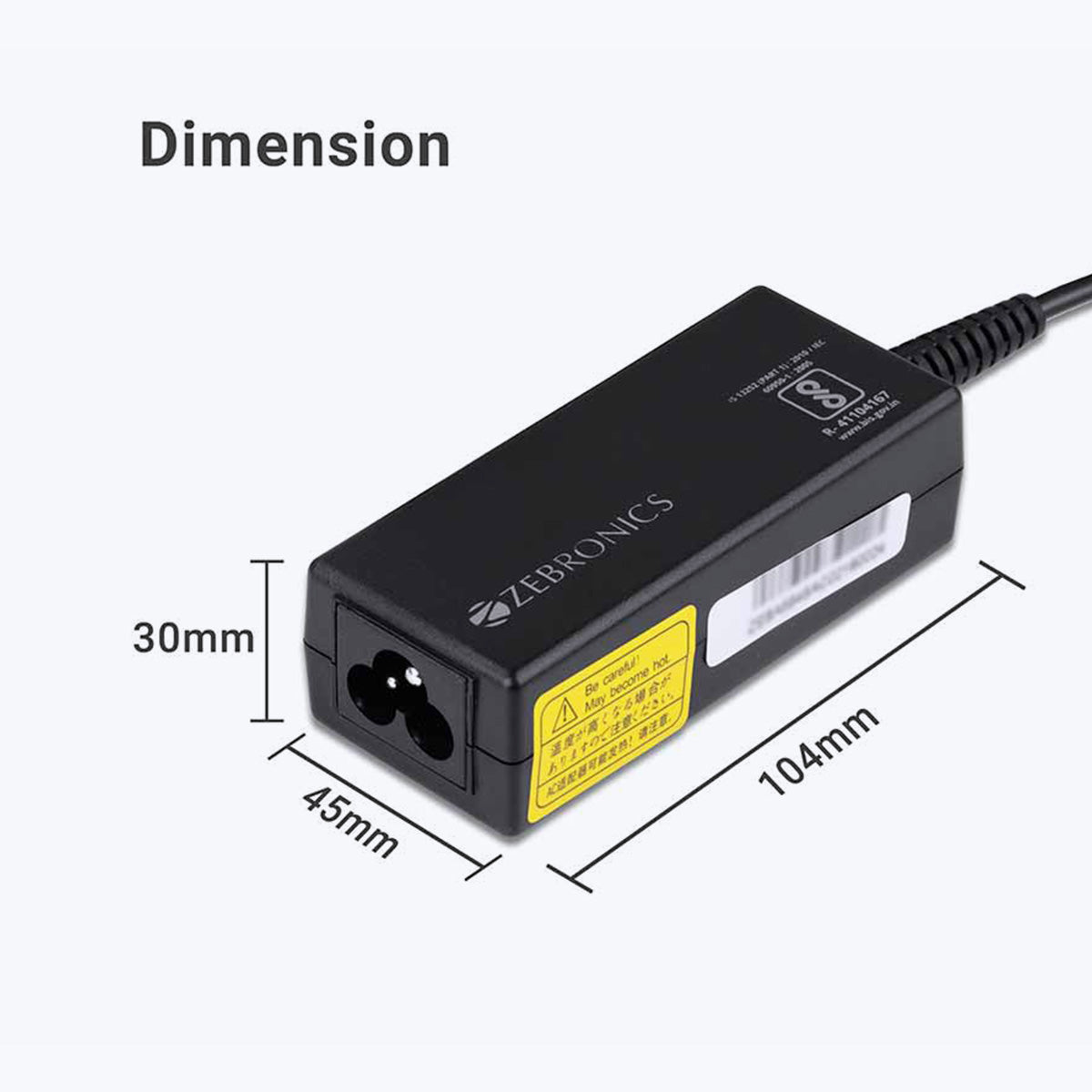 Zeb-LA745018565H - Laptop AC adapter - Zebronics
