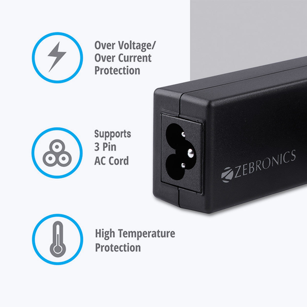 Zeb-LA745019565D - Laptop AC adapter - Zebronics