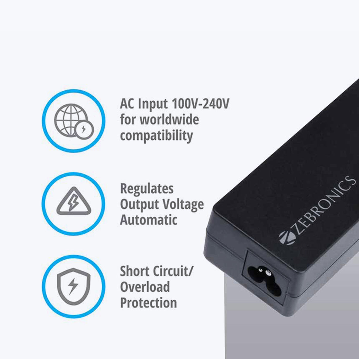 Zeb-LA745019590D - Laptop AC adapter - Zebronics