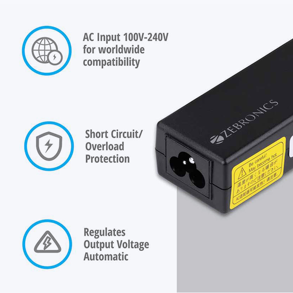 Zeb-LA795520065L - Laptop AC adapter - Zebronics