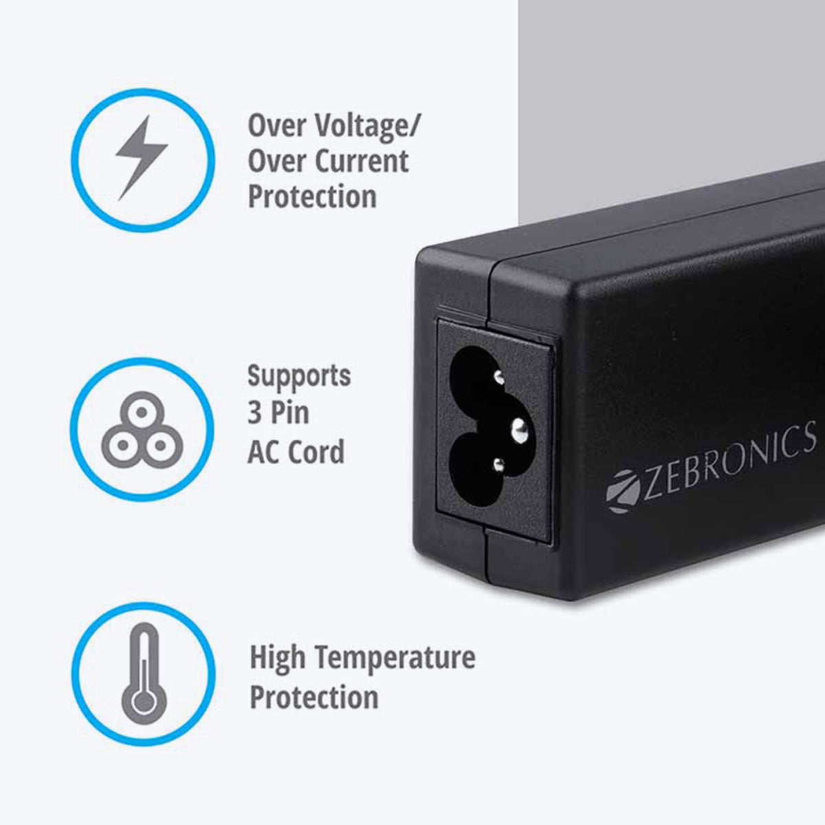 Zeb-LA795520065L - Laptop AC adapter - Zebronics