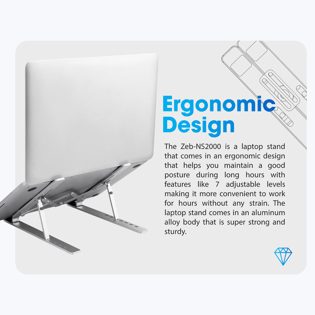 ZEB-NS2000 - Laptop Stand - Zebronics