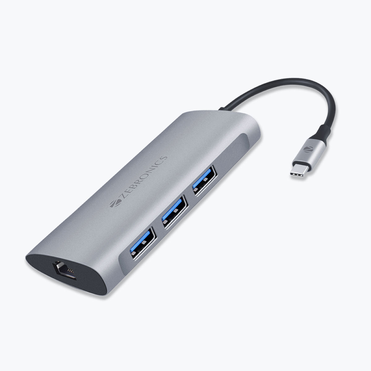 Zeb-TA1000UCL – 6 in 1 USB Type C Multiport Adapter with USB, SD, Micro SD, RJ45 Slots - Zebronics