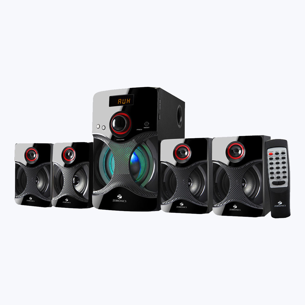 Zeb-BT4440RUCF - 4.1 Speaker - Zebronics - Subwoofer with four satellites and remote