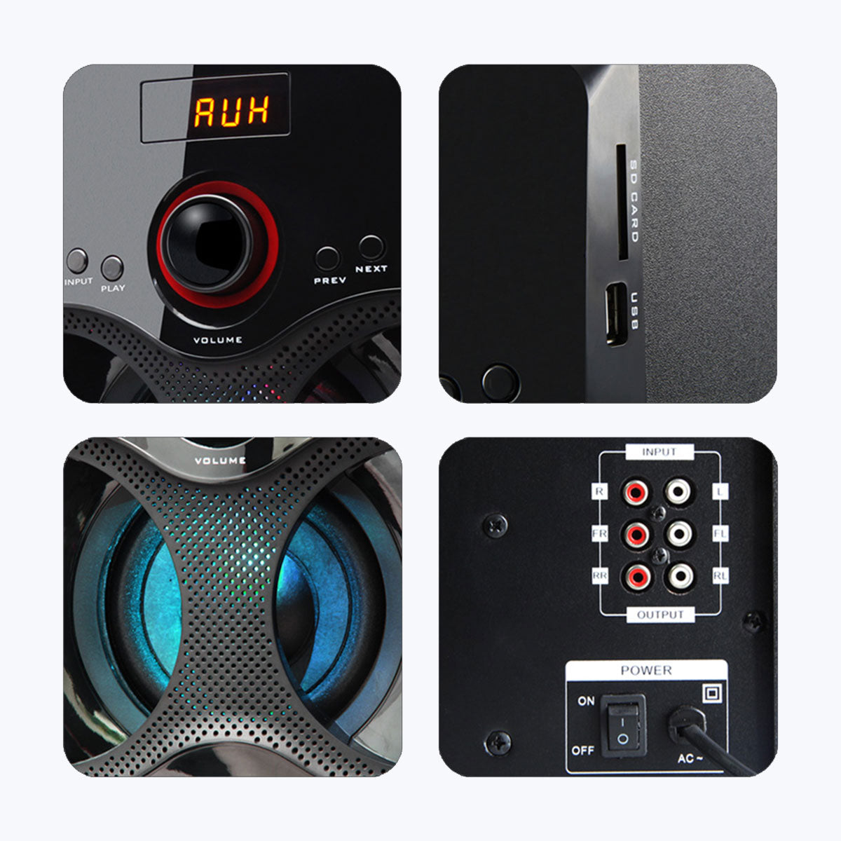 Zeb-BT4440RUCF - 4.1 Speaker - Zebronics - LED display - Back panel
