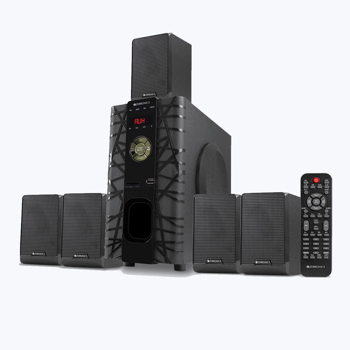 Zeb-BT6590RUCF - 5.1 Speaker - Zebronics - one subwoofer with 5 Satellites and remote