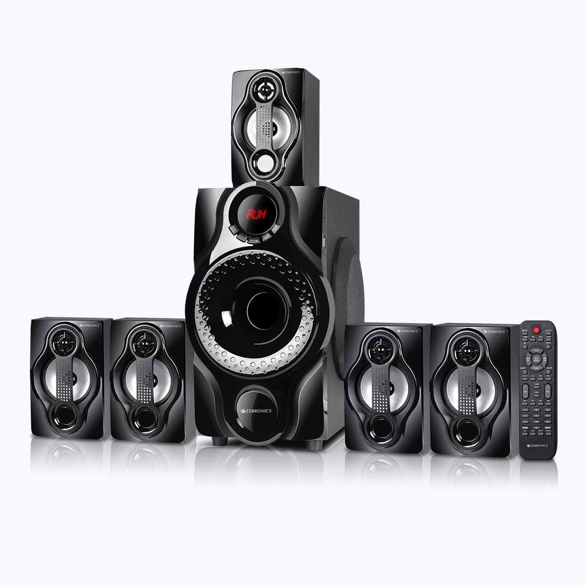 Zeb-BT7590RUCF - 5.1 Speakers - Zebronics - Subwoofer and 5 satellites and remote control