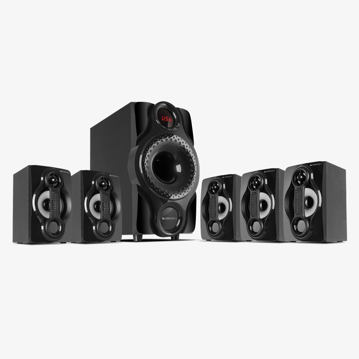 Zeb-BT7590RUCF - 5.1 Speakers - Zebronics - Subwoofer and 5 satellites and remote control