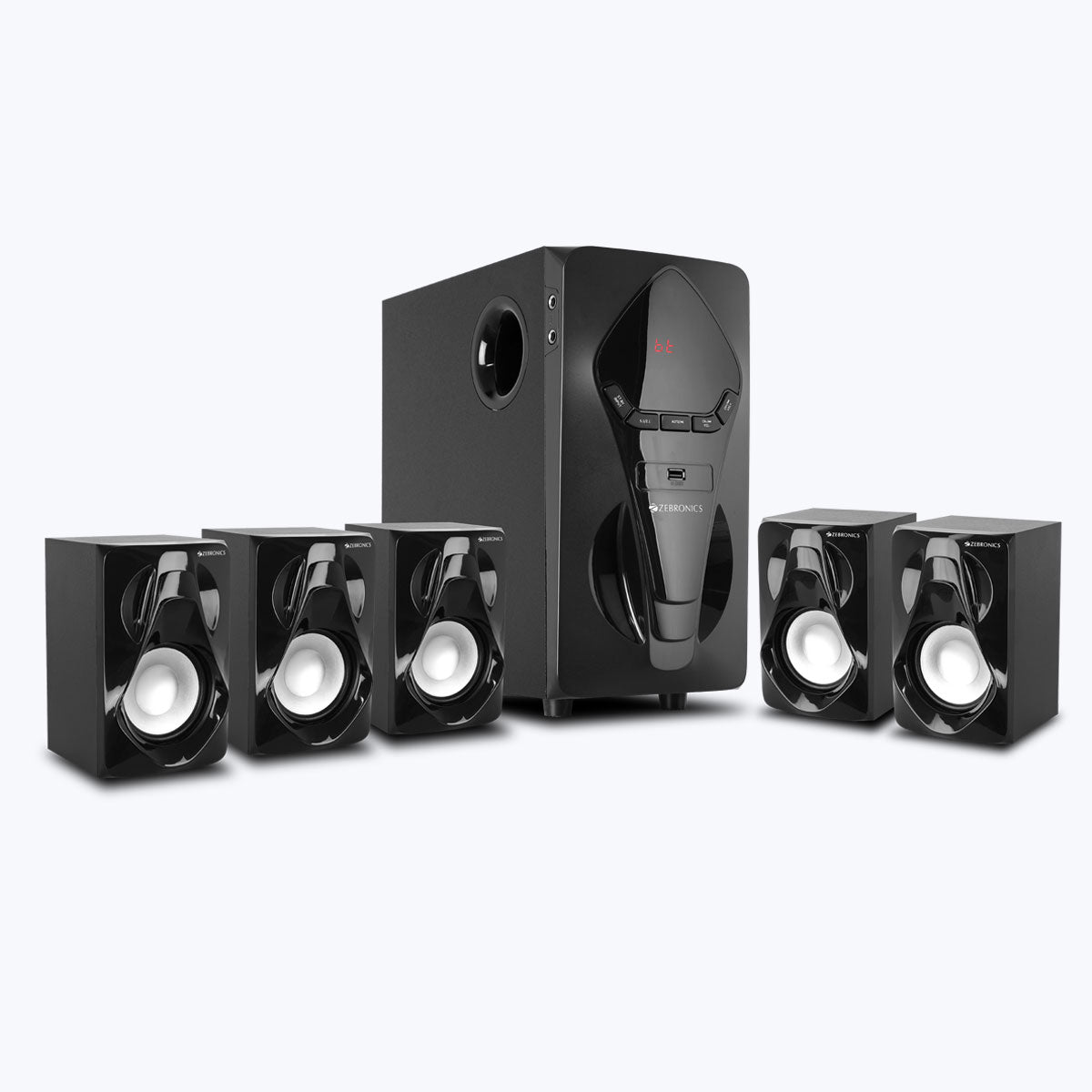 Zeb-BT7591RUCF - 5.1 Speakers - Zebronics - subwoofer with 5 satellites and remote