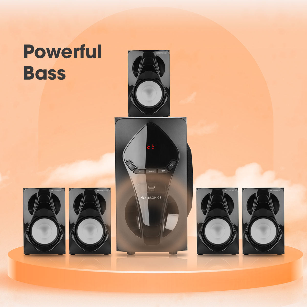 Zeb-BT7591RUCF - 5.1 Speakers - Zebronics - powerful bass