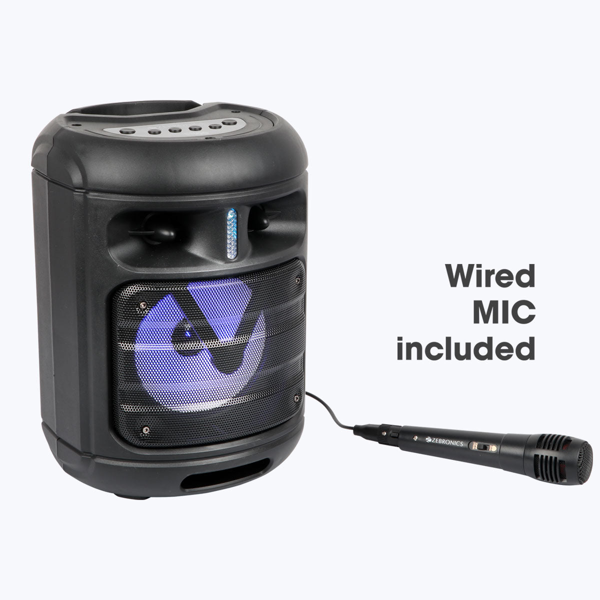 Zeb-Barrel 100 - Wireless Speaker - Zebronics - Wired Mic