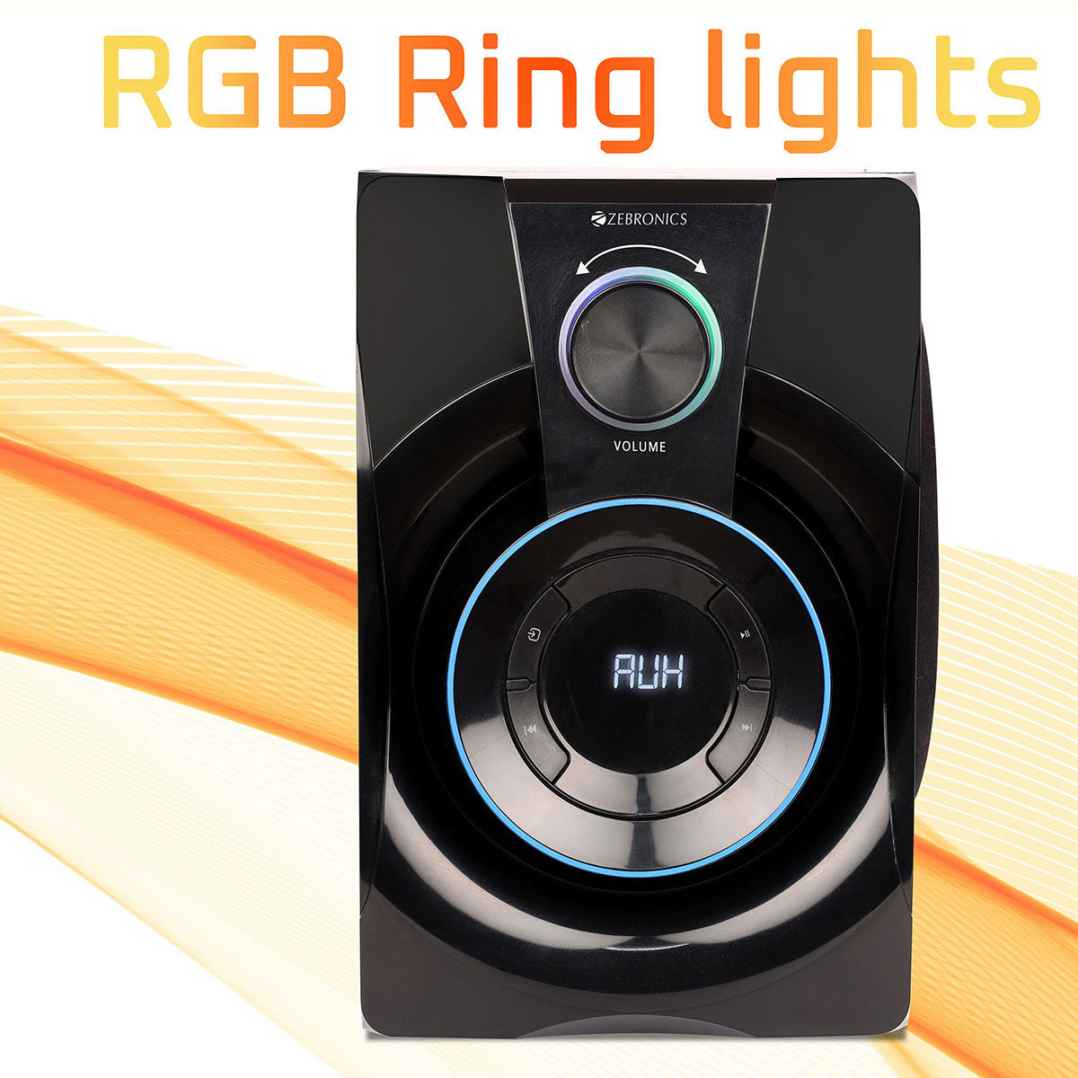 Zeb-Basso 100 - 4.1 speakers - Zebronics - RGB ring lights with LED display