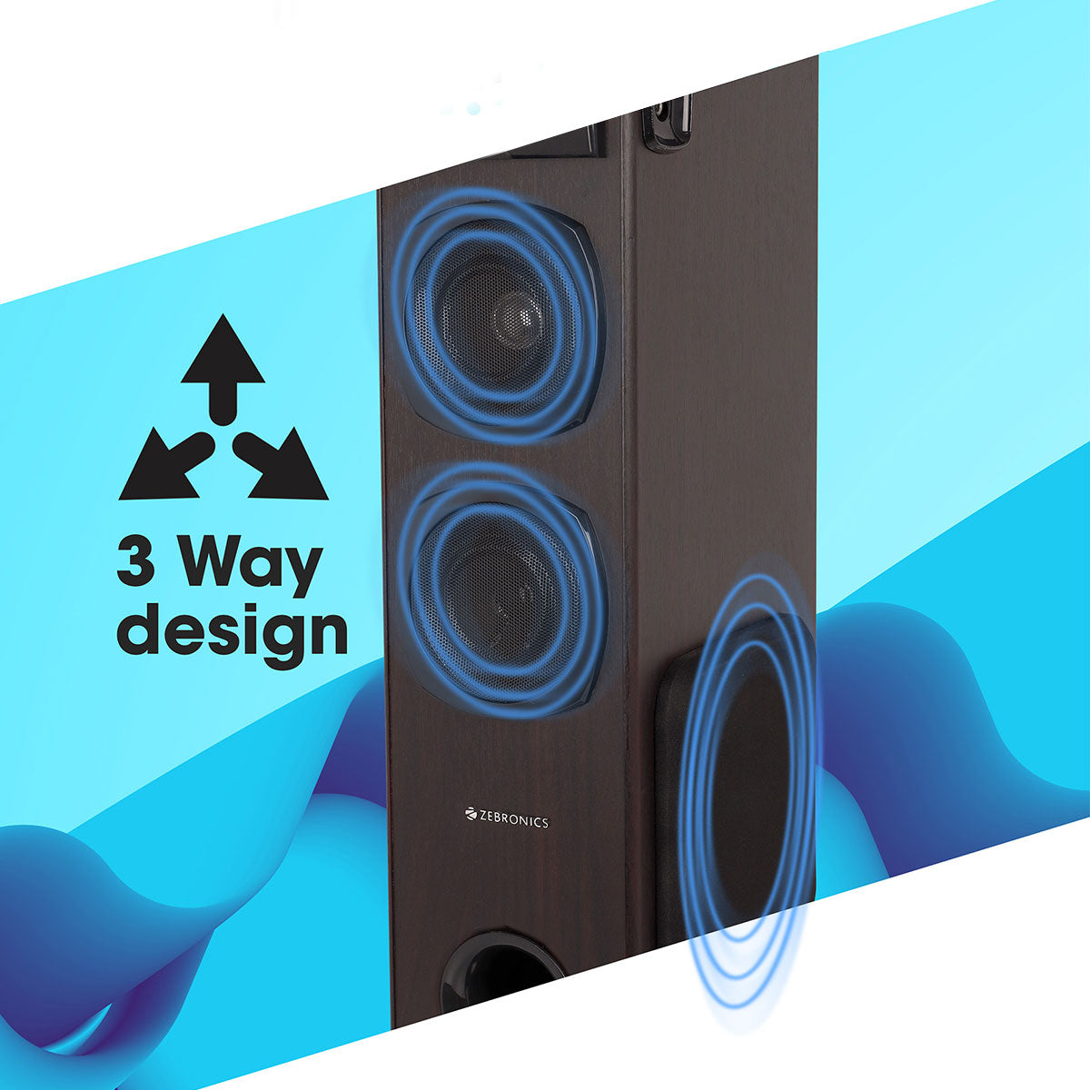 Zeb-Blasto - Tower Speaker - Zebronics - 3 way design