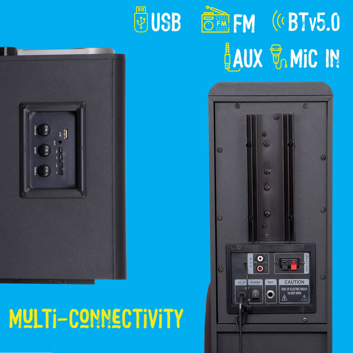 Zeb-Boost 500 - Tower Speaker - Zebronics - Multi-connectivity