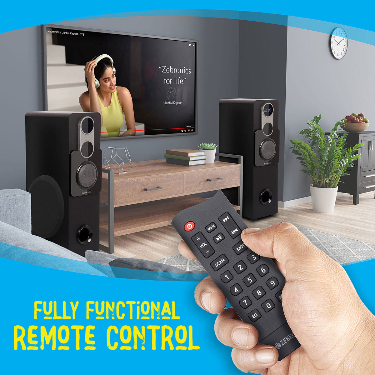 Zeb-Boost 500 - Tower Speaker - Zebronics - full functional remote control
