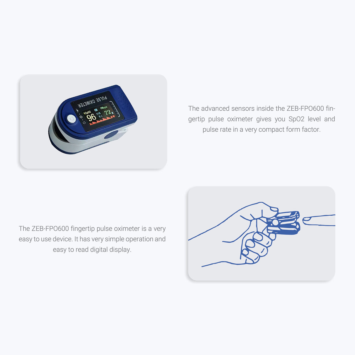 ZEB-FPO600 - Fingertip Pulse Oximeter - Zebronics