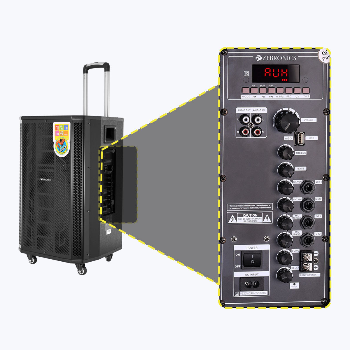 Metal - Trolley DJ Speaker - Zebronics