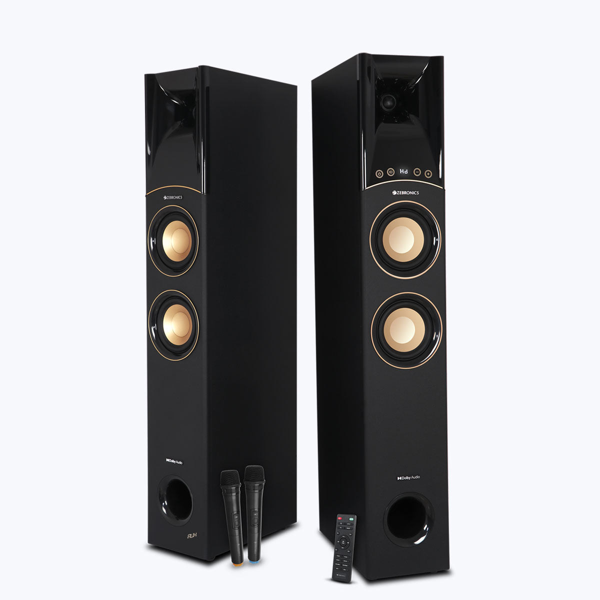 Zeb-Octave - Tower Speaker - Zebronics Full Product view with accesories